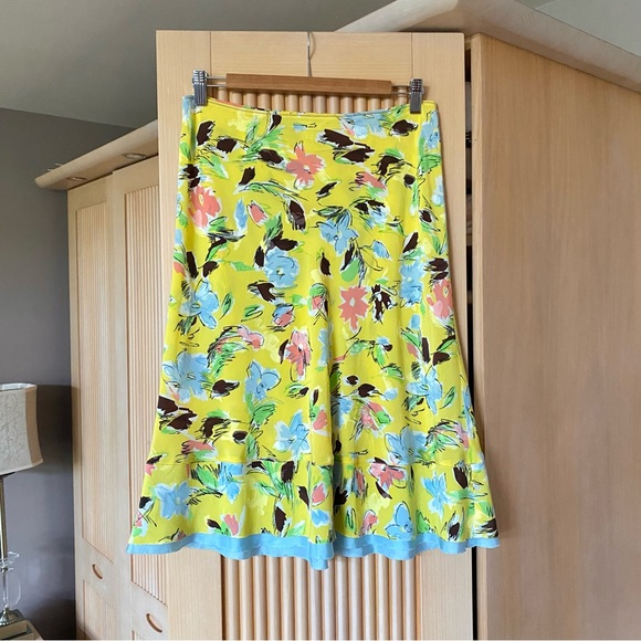 Vintage Philosophy di Alberta Ferretti silk midi skirt abstract florals - Picture 4 of 8